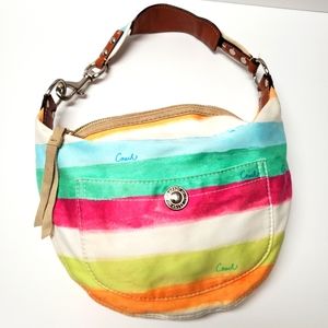 Coach Hampton Striped Watercolor Hobo Purse